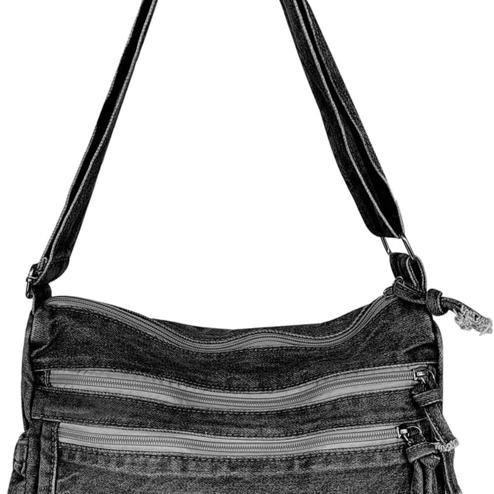 Denim Purses for Women, Large Capacity Jean Tote Bag Retro Canvas Shoulder Bag L